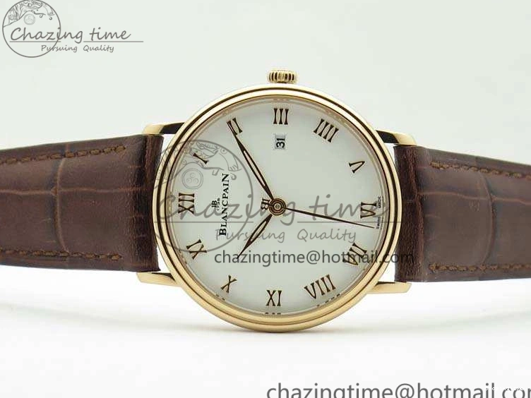 0328 Villeret 6651 RG ZF 1:1 Best Edition White Dial On Brown Leather Strap A Unique 8097